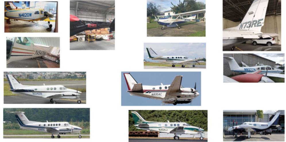 Las avionetas que registró el Ministerio Público. Fuente: MP